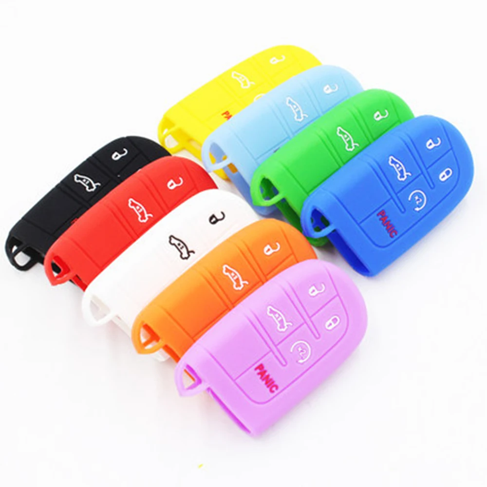 5 Buttons Remote Car Case Key Bag Silica Gel Holder Shell Anti-Drop Auto Accessories  For Dodge Viper Durango Challenger Journey