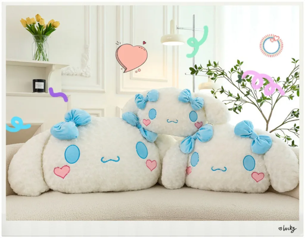 

60 см Sanrio Cinnamoroll плюшевая кукла кавайная мультяшная Автомобильная подушка на подголовник мягкие игрушки Подушка для сна подарок на день рождения