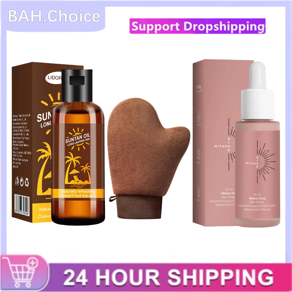Para el cuerpo, la cara, los hombros, las gotas de la piel, realzador de bronceado sin sol natural, gotas de bronceado sin sol, suministros de belleza para la piel