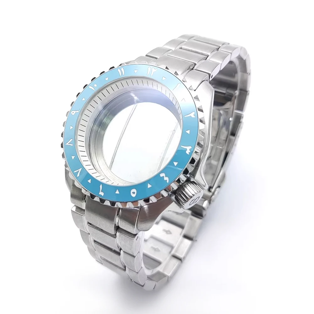 Per Submariner Custodia 42mm 50M Diving Quadrante in vetro zaffiro Solido Oyster/Jubilee Bracciale per movimento NH35 NH36