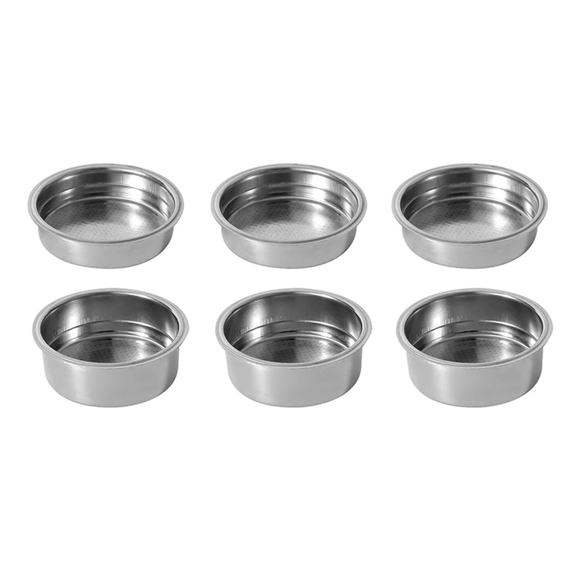 

M14K-6PCS 51 мм кофемашины из нержавеющей стали, корзина для фильтра под давлением, корзина для порошка, бездонный портафильтр для кофе
