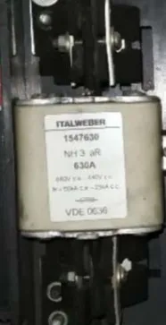 Fuses: ITALWEBER NH2 400A 500V 120KA gL gG / NH2 350A 1768350 gR / NH3 500A 500V 120KA gG gL / NH3 630A 1547630 aR