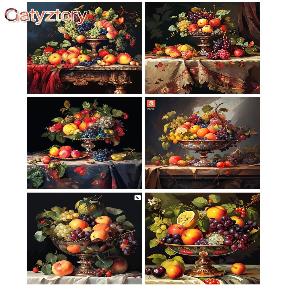 GATYZTORY Painting By Numbers Still Life Paint By Number Fruit Pictures Of Coloring By Numbers Kits Home Wall Art Decor Gift