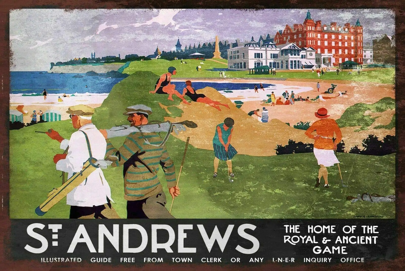 St Andrew's Golf Course Metal Tin Sign 8x12 Inch Decor