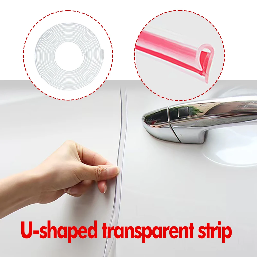 

5M transparent Car Door Edge Protection Strip Auto Door Anti Collision Strip Door Moldings Trim Adhesive Scratch Protector