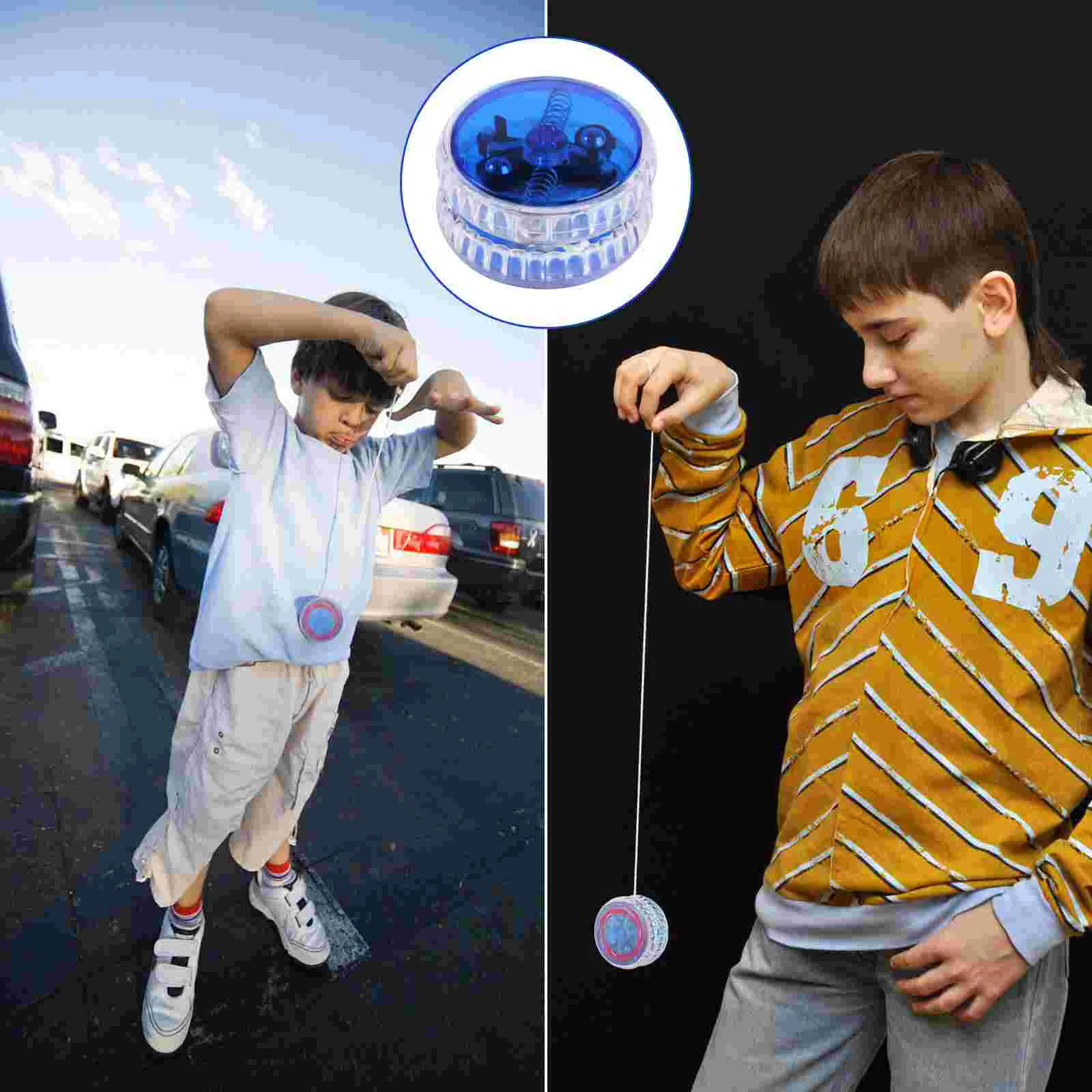 Yoyo reflexivo pequeno brinquedo luminoso yoyos bola principal superfície brilhante interessante profissional