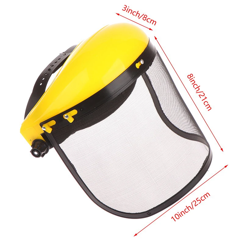 1 قطعة الفولاذ المقاوم للصدأ حديقة العشب الانتهازي خوذة أمان قبعة مع كامل الوجه شبكة سبلاش برهان شاشة الوجه قناع واقٍ السلامة #6