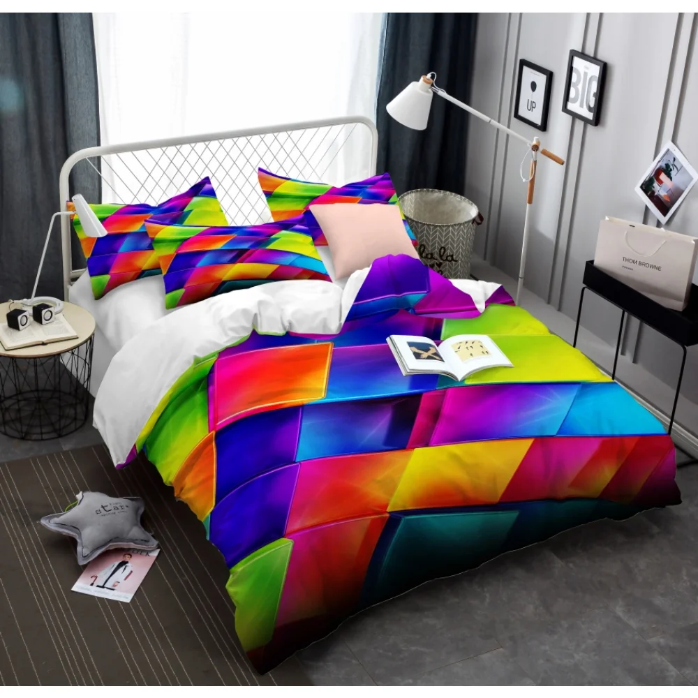 Colourful Bedding Set Bedspread Single Twin Full Queen King Size Cool Bed Children's Kid Boy Bedroom Duvet cover