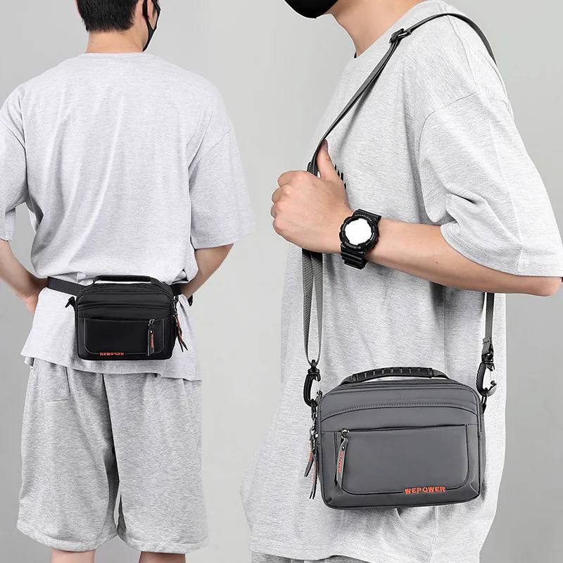 Fashion Nylon Fabric Crossbody Bag For Male Vintage Solid Color Waterproof Single Shoulder Flap Small Travelling Handbag XA138C