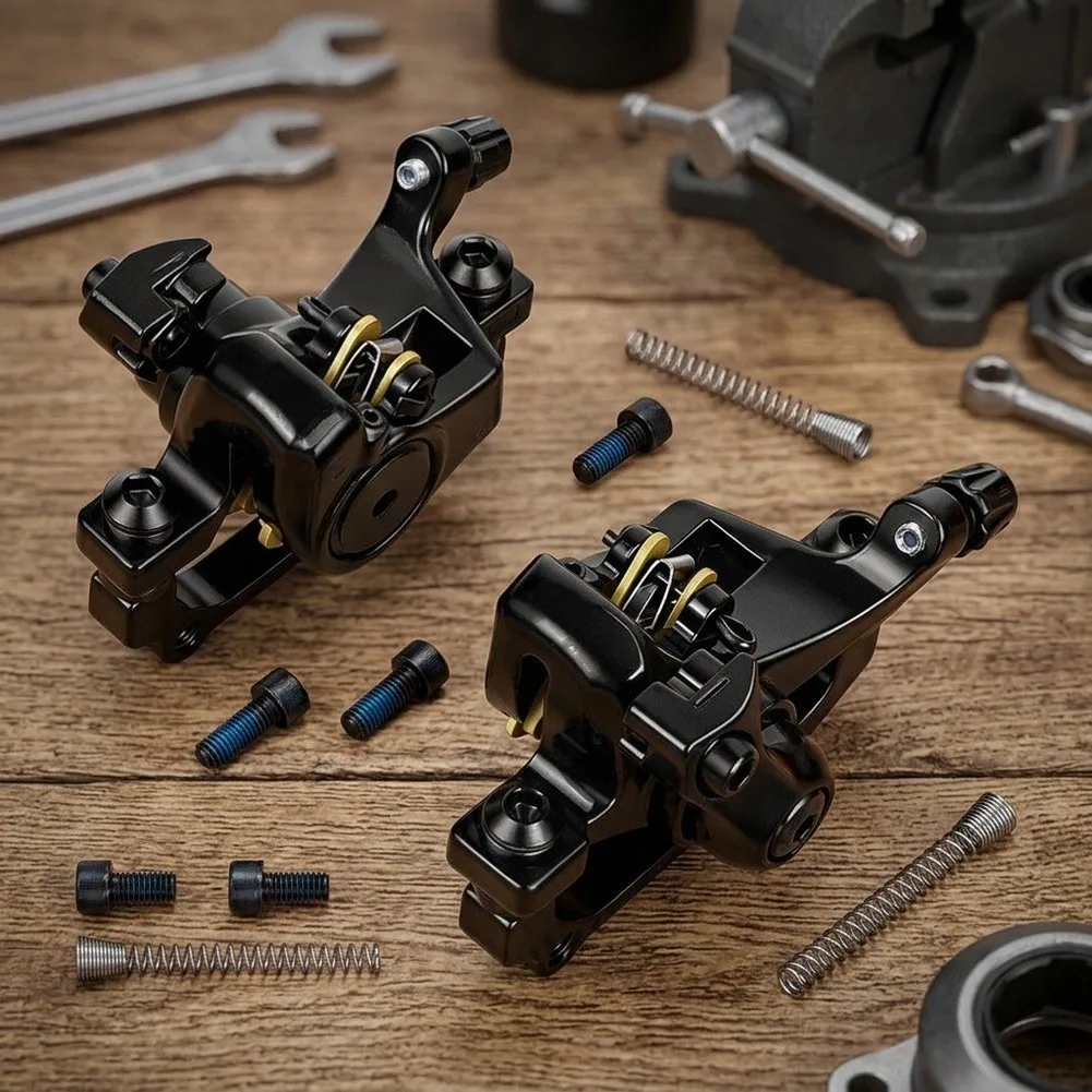 For Kukirin G2 G4 Scooter Disc Brakes 2 Pcs Front Rear Caliper Set Aluminum Construction for Consistent Braking