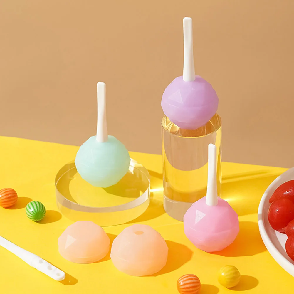 4pcs Homemade Round Diamonded Popsicle Mold Reusable Ice Making Template For Summer Drinking