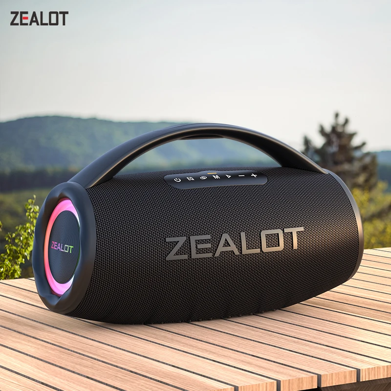 

ZEALOT-S97 80W Bluetooth Speaker Powerful Wireless Speaker with Portable Handle, for Party, Camping，RGB colorful light