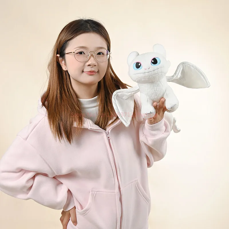Original Potdemiel Light Fury Plush Toy How To Train Your Dragon Soft Stuffed Doll White Cuddly Gift For Birthday Home Decor view 5