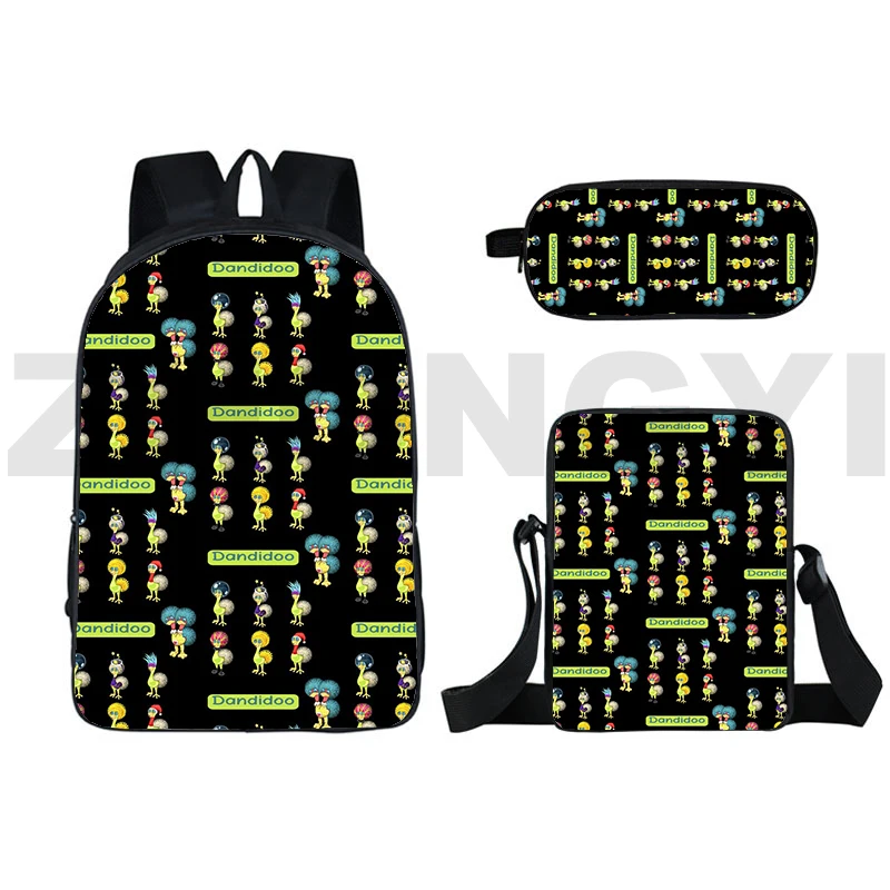 Men High Quality My Singing Monsters Game 3D Backpacks 3 Pcs/Set Fashion Casual Bag for Women Anime Sac A Dos Student Schoolbags image 3