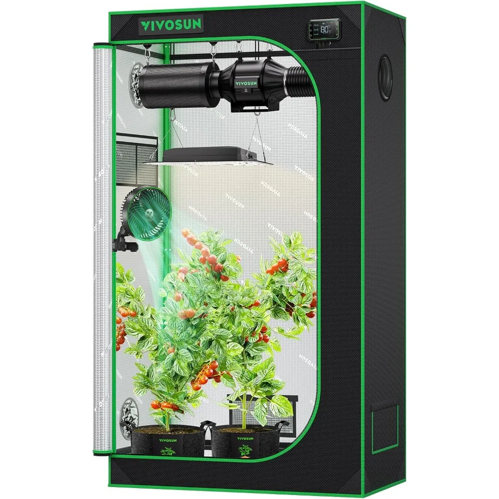 

36"x20"x63" Grow Tent,High Reflective Mylar with Observation Window and Floor Tray for Hydroponics Indoor Plant