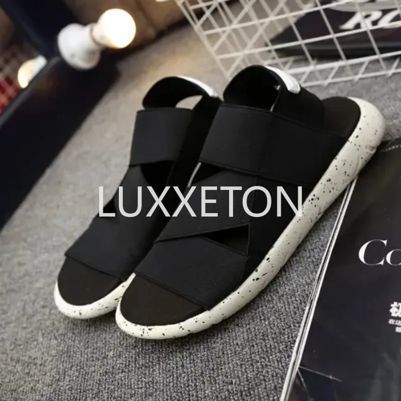 2024 Summer Couple Sandals Men\'s Sports Student Leisure British Beach Roman Soft Sole Lightweight Breathable Sandals Slippers