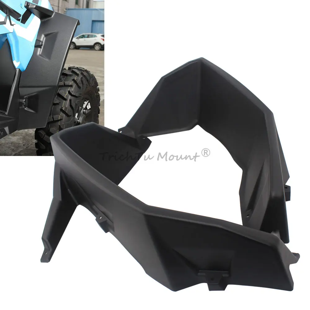 For Polaris RZR XP Turbo S S4 Trail 4 900 1000 2014-24 UTV Front Fender Flares Extensions Splash Shield ABS Plastic Black 1 Pair