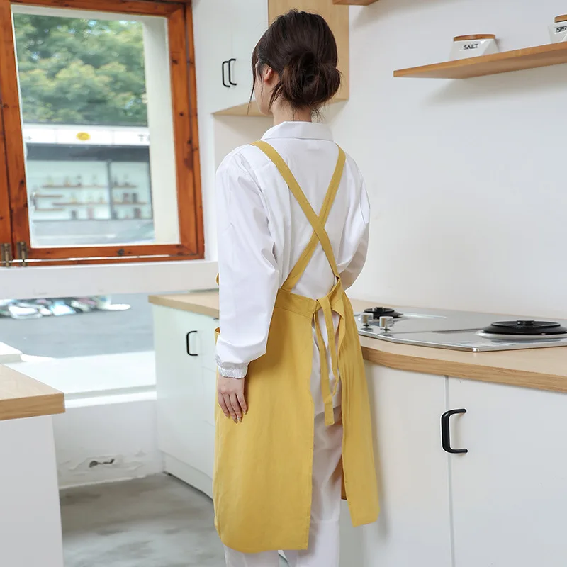 Adjustable Cooking Apron For Men And Women Home Use Solid Color Pocket Safety And Health Waiter Kitchen Supplies And Tools