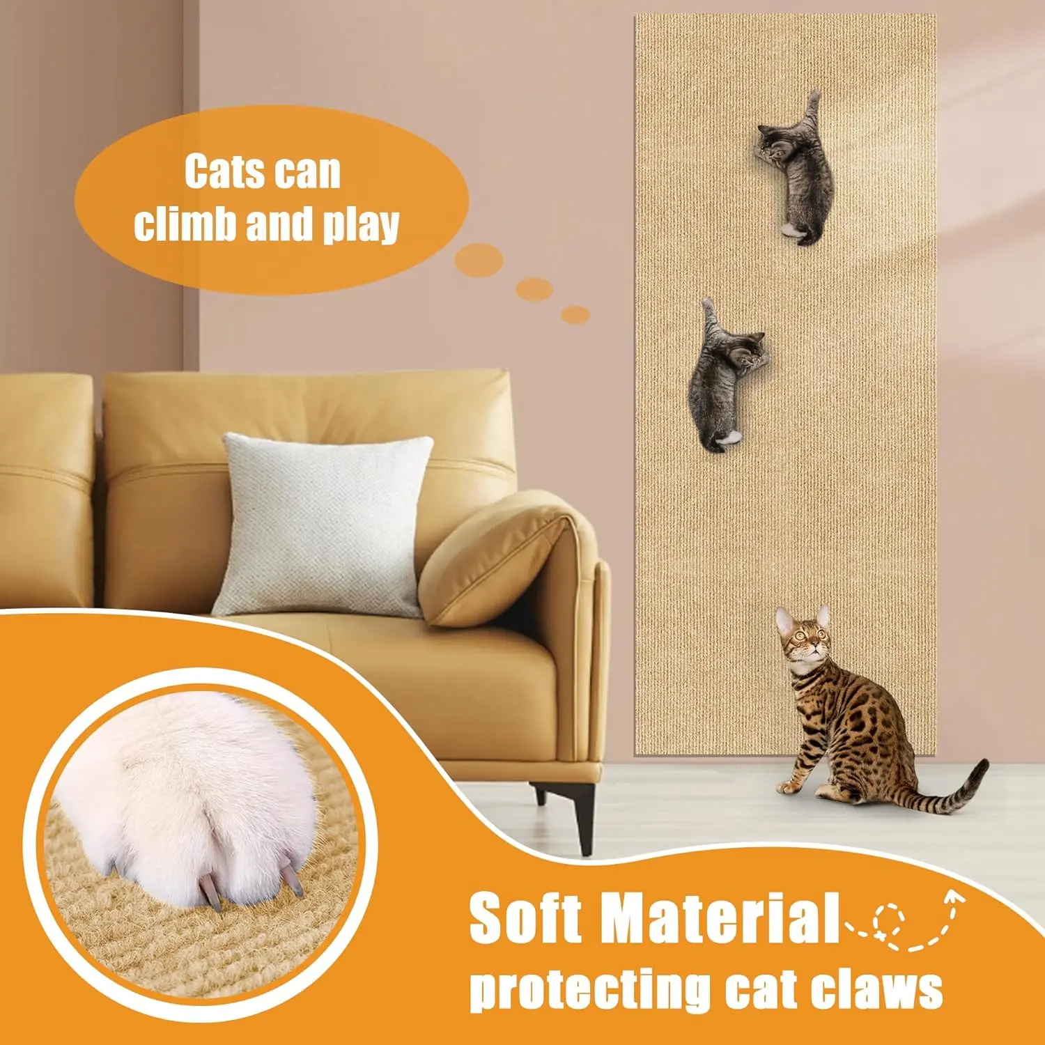 Self-Adhesive Cat Scratching Mat 3