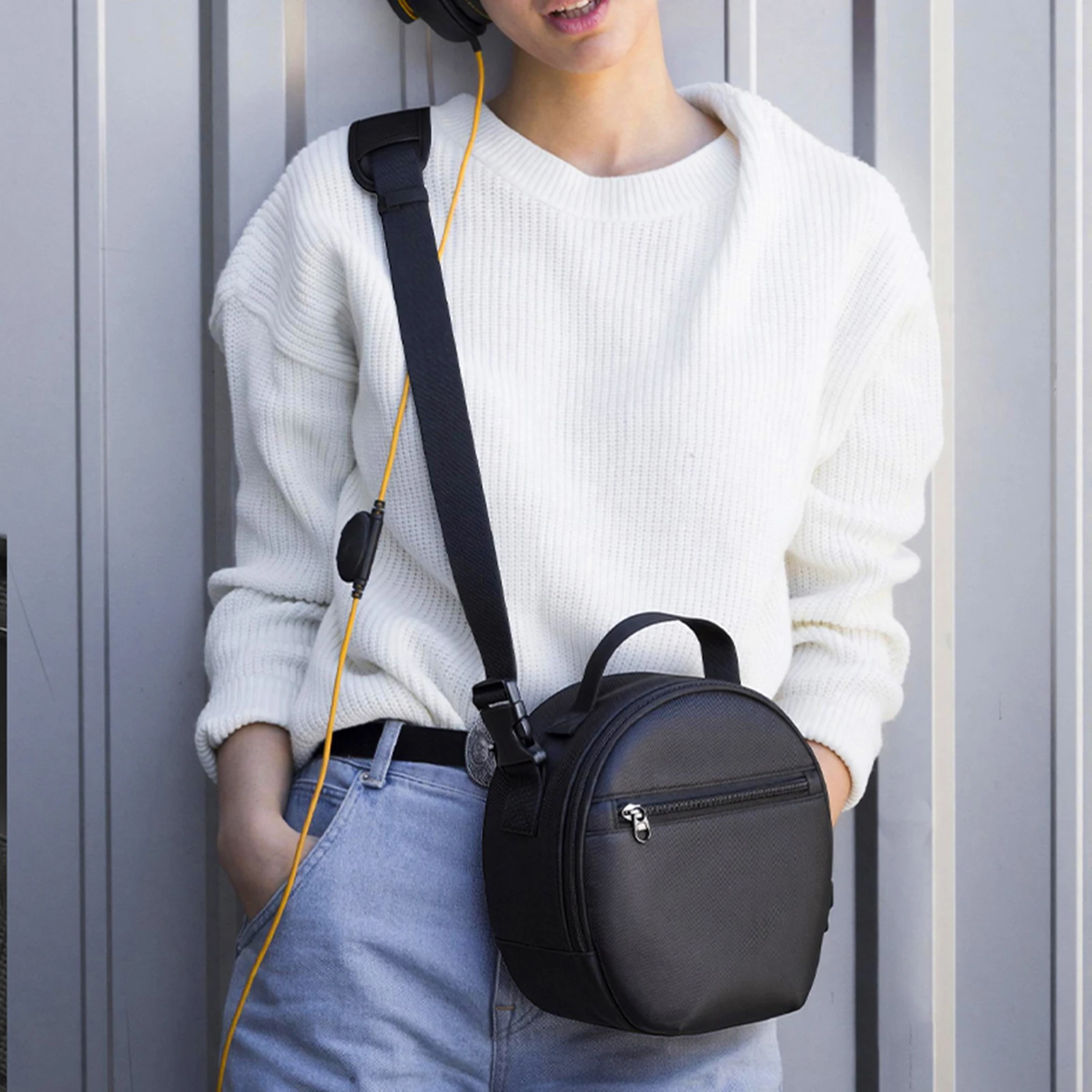 Accessory Pocket Storage Bag with Adjustable Shoulder Strap DJ Headset Storage Bag Compatible for Over-Ear Headphones - view 3