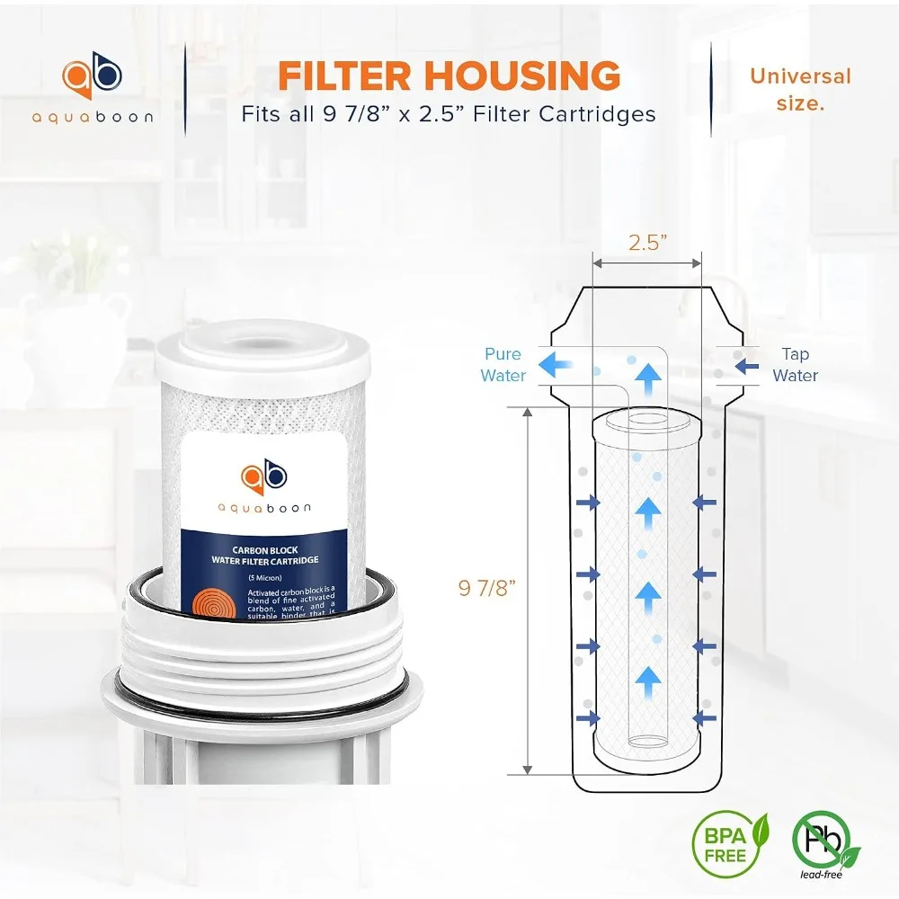 5 Micron 10 x 2.5 Carbon Block Water Filter Cartridge CTO Whole House Replacement 25-Pack
