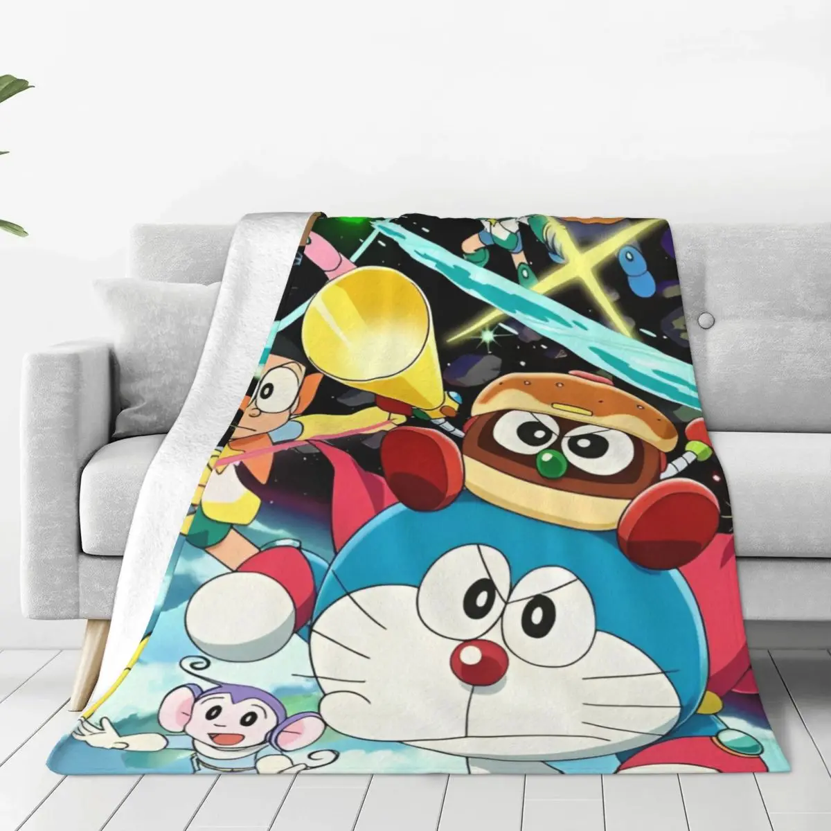 Cartoon D-Doraemon Blankets Warm  Comfortable Plush Throw Blanket For Couch Chair Sofa Bed Travel Flannel Bedspread Bed Cover