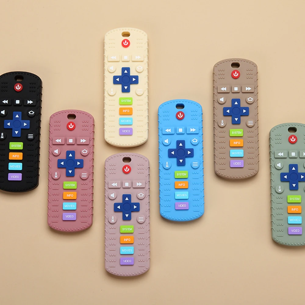 Children's Silicone Remote Control Teether Baby Oral Appetite Period Soothing Remote Control Teething Bite Gum Anti-Eating Toys