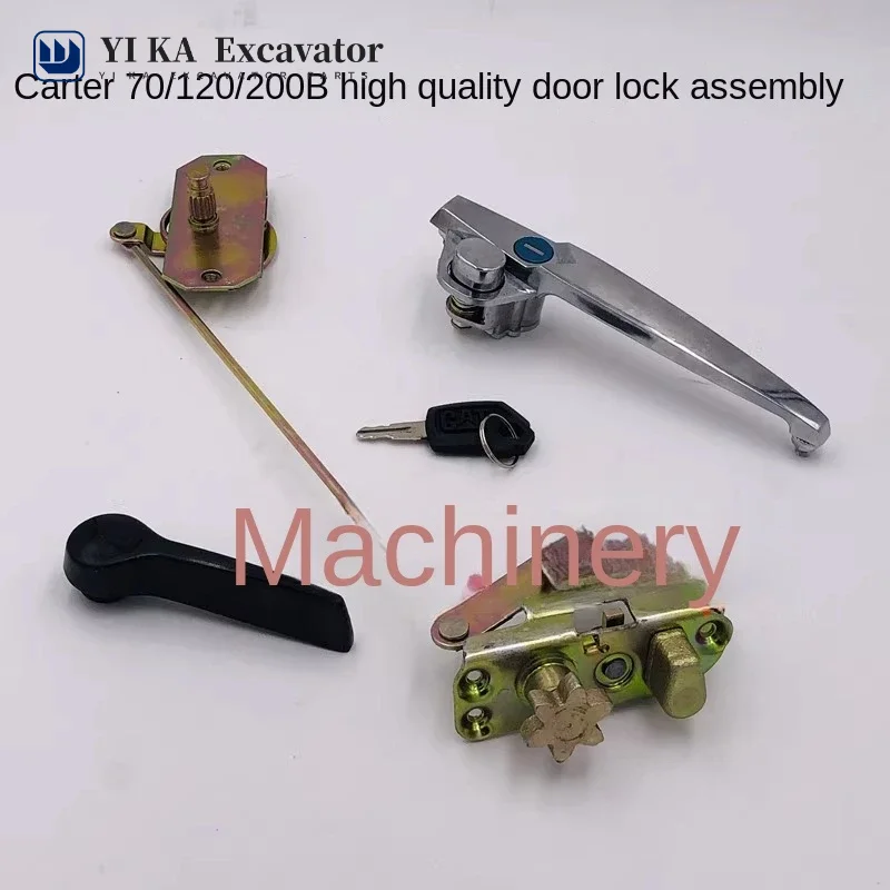 For Caterpillar cat200B 120B 70B E200B Cab Door Lock Assembly Inner and Outer Handle Lock Block Excavator Accessories