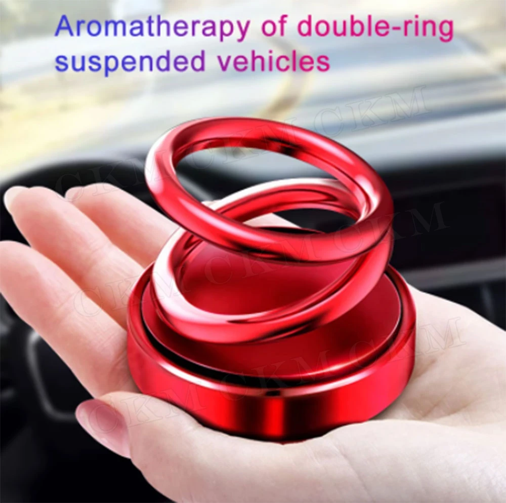 

Car Aromatherapy Double Rings Rotary Suspension Rotating Air Freshener Dashboard Perfume Auto Diffuser Accessories Ornament