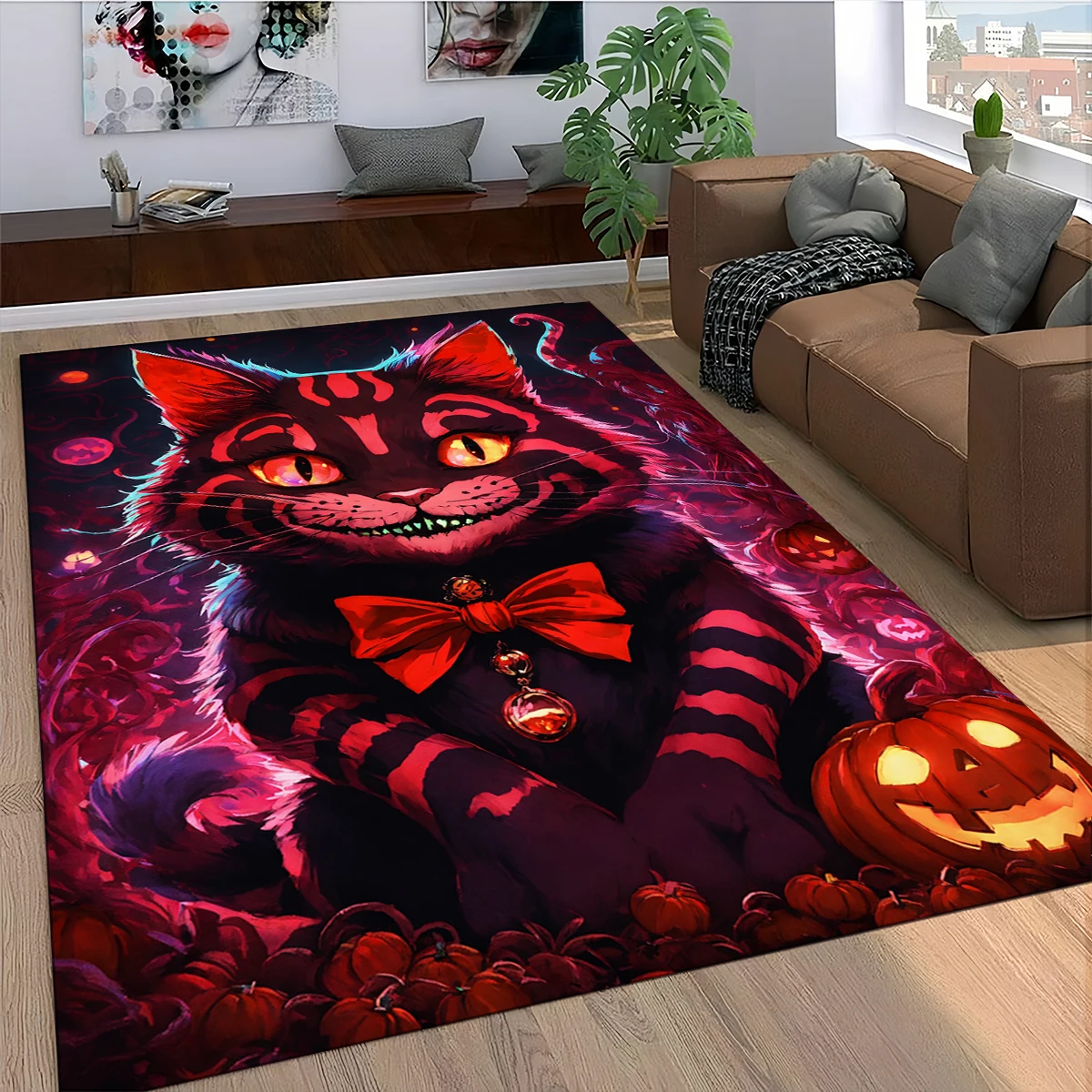 2025 New Cheshire Cat Alice Cartoon Disney Carpet Rug for Bedroom Living Room Home Sofa Decoration,Children Game Decor Floor Mat
