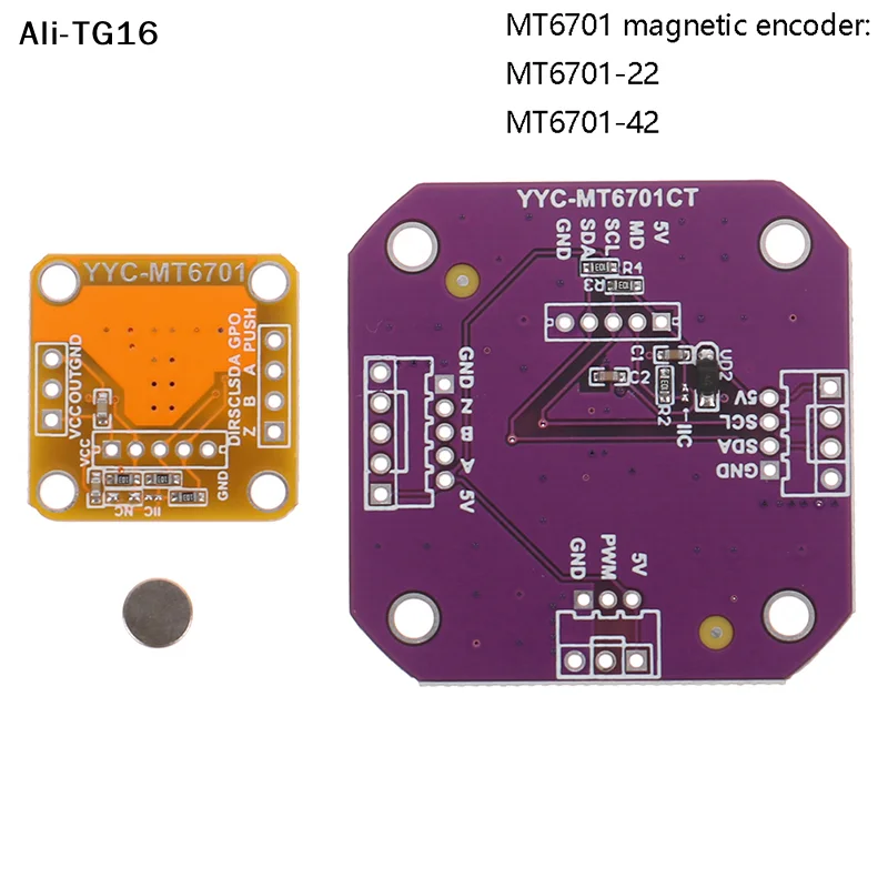 【AYt6】Magnetic Encoder MT6701 Magnetic Induction Angle Measurement Sensor Module 14bit High Can Perfectly Replace AS5600