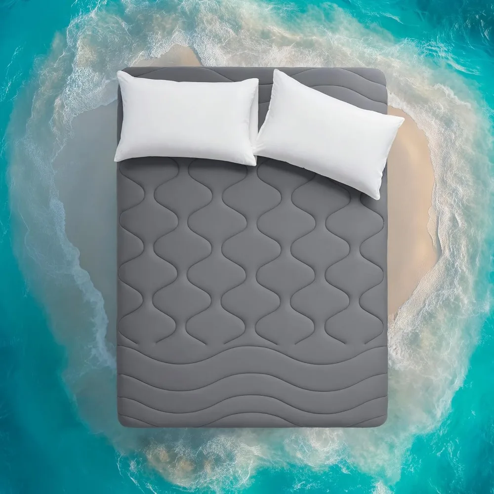

Sleep Zone Cooling Mattress Pad King, Support Mattress Topper, Breathable and Soft Mattress Protector, Deep Pocket Bed Cover, Ma