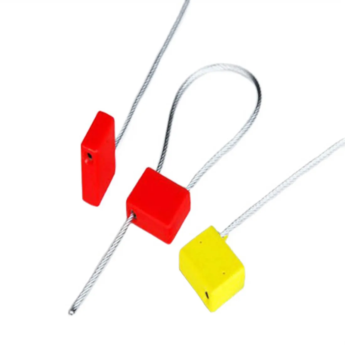 10pcs Square Flat Head Wire Seal Container Tanker Cable Tie Yellow/ Red Steel  300mm/270mm Long Lock Wholesale Price