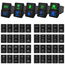 Dual Push Button Switches Green / Blue Led 12V Car Switch for Toyota Landcruiser Prado150 200 HiAce 4Runner Camry Corolla Kluger