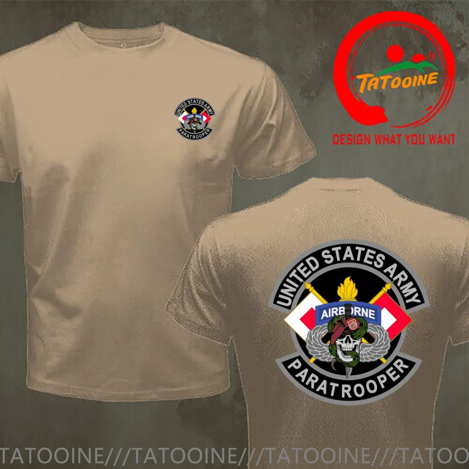 Funny Design US Army Airborne Paratrooper 82nd ABN DIV SIG v2  Shirt Men Fashion Trendy Casual Clothing Stylish Tops Tee Shirt