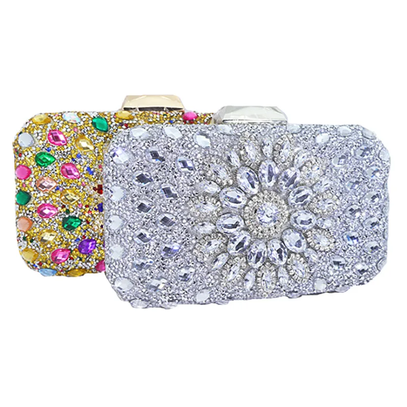 Sunflower Diamond Dinner Bag Rhinestone Tote Dress Party Evening Chain Clutch Luxury Shiny Women's Bag Bolsos De Mujer Tendencia