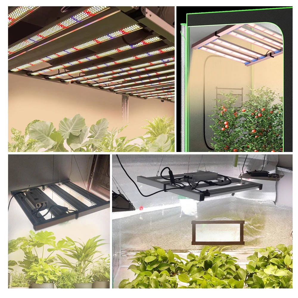 ضوء نمو كامل الطيف LED 240 وات - 900 وات، إطار من الألومنيوم - قابل للطي، إضاءة نمو النبات 85-265 فولت - سهلة التركيب - قابلة للتعتيم