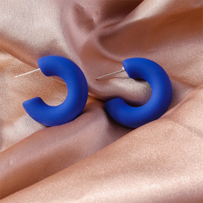 Aihua Koreanische Einfache Große Runde Hoop Ohrringe Für Frauen Bunte Geometrische Kunststoff Übertrieben Ohrring Trendy Ohrringe Schmuck – Detail 30