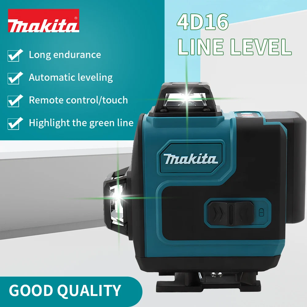 Makita Laser Level 16 Lines 4D Green Line Self Leveling 360 Horizontal And Vertical Super Powerful Laser Level Green Beam New