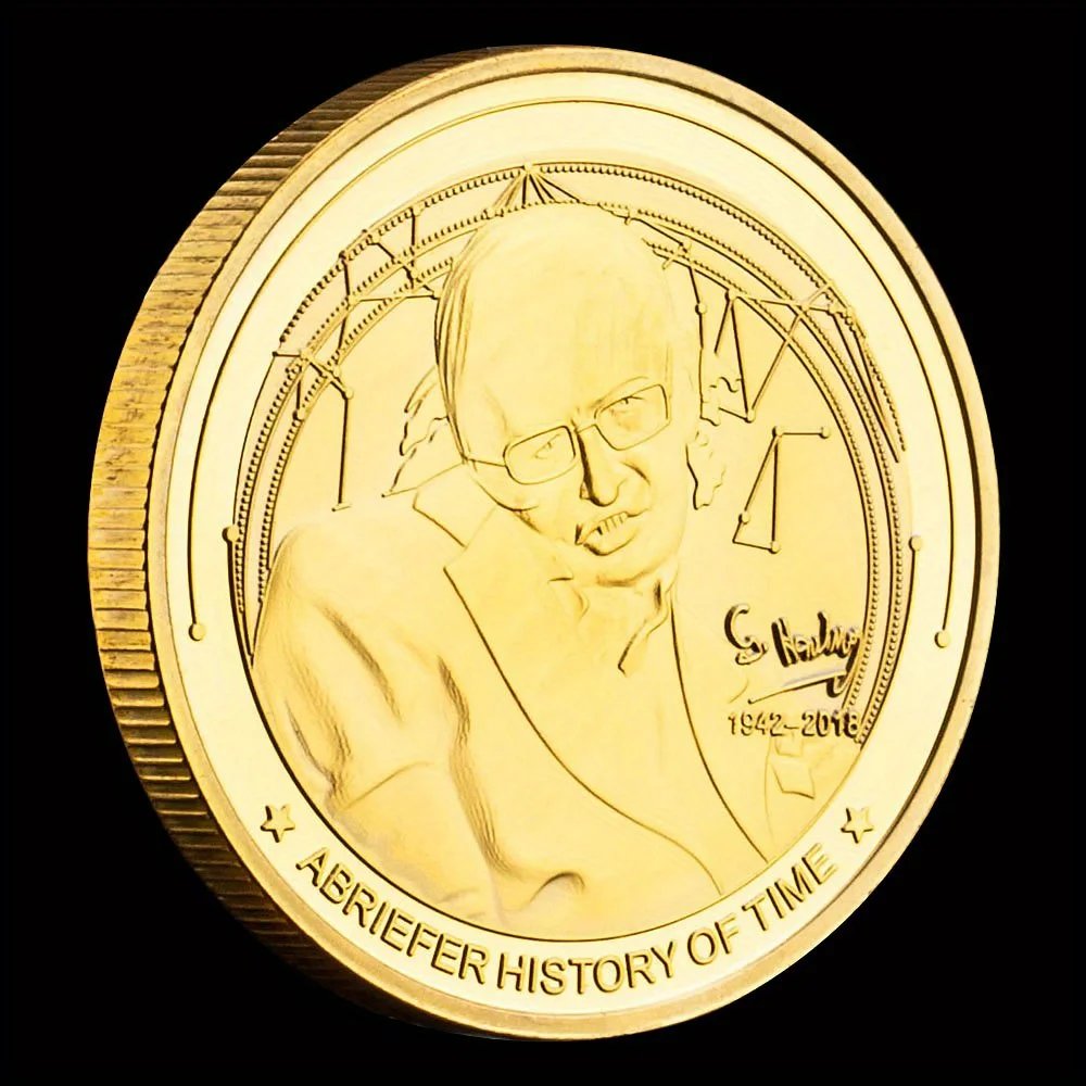 Stephen Hawking The Famous British Physicist and King of The Universe Collectible Silver Plated Souvenir Commemorative Coin