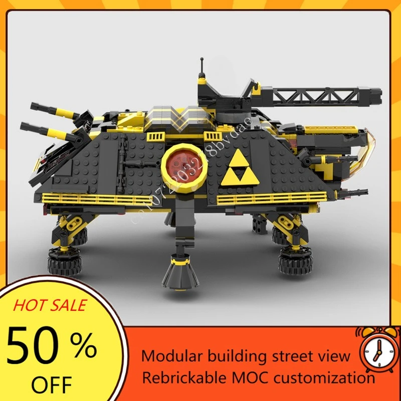 924PCS Blacktron AT-TE Alt Space War Military MOC Battle Model DIY Custom Puzzle  Assembly SpaceShip Birthday Toy Gift for Kid