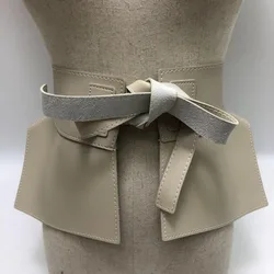 Bow Wide Belts PU Waistband Women Peplum Belt Waist Belt Harness Dresses Female Skirt