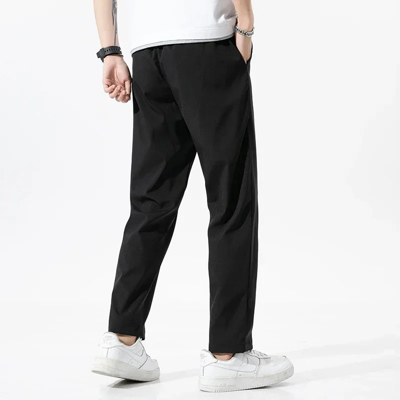 LIBIELIY ผู้ชายสีทึบกางเกงฤดูใบไม้ผลิฤดูใบไม้ร่วงใหม่ Casual กีฬา Slim กางเกงวิ่งออกกําลังกายฟิตเนสกางเกงผู้ชายแฟชั่นตรง