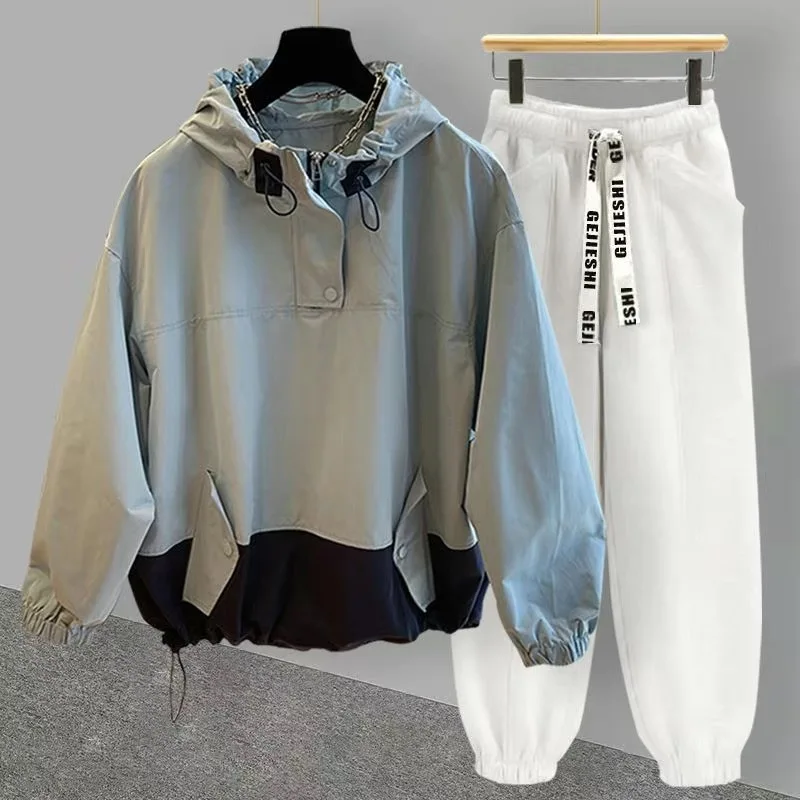 ARENS-ropa de calle para hombre, traje de dos piezas, chaqueta con capucha + Pantalones de cintura elástica, pantalones Cargo Harajuku, conjuntos de 2 piezas, trajes para hombre