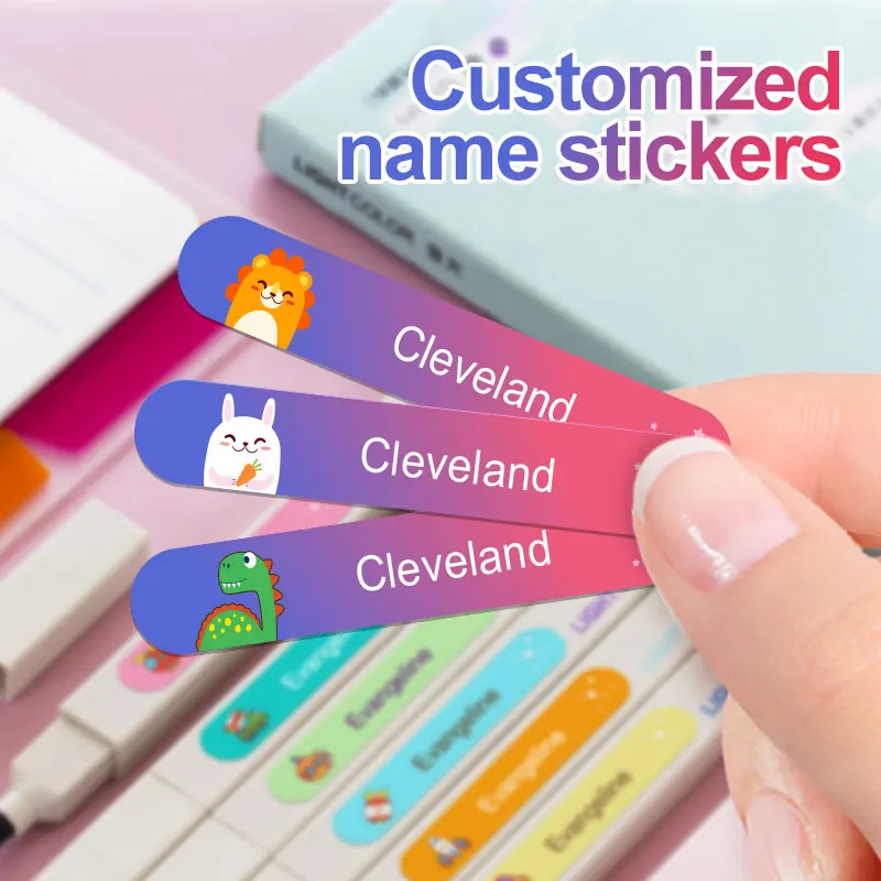 Personalized Waterproof Name Stickers Custom Labels for Kids Bottles & School Gear, Eco-Friendly Reusable DIY Craft Materials