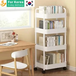 3/4 Tier Mobile Storage Rack Trolley Organizer With Wheels Plastic  Kitchen Organizers Household Cart Mobile Trolley Bookshelf