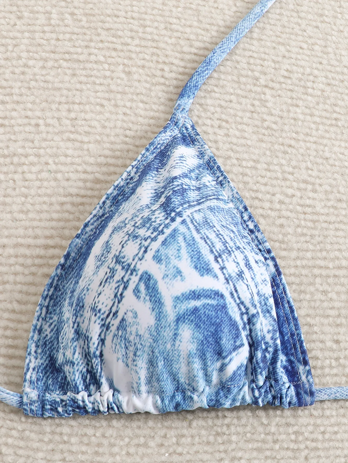 ชุดบิกินี่ทูพีซลายมัดย้อมเซ็กซี่แบบผูกคอ ชุดว่ายน้ำเอวสูงแบบผูกเชือก ชุดว่ายน้ำ ชุดบิกินี่ ชุดแทนกินี่ ชุดชายหาด