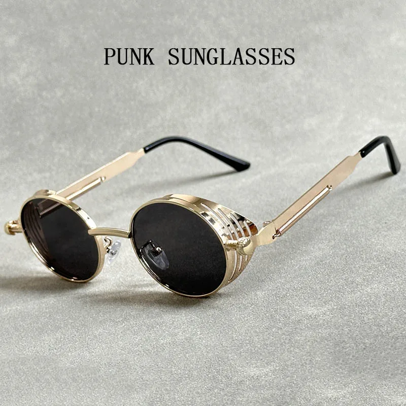 Oval Steampunk Sunglasses For Men Retro Designer Fashion Glasses Luxe Punk Sunglasses Women Gafas De Sol Hombre Zonnebril Heren