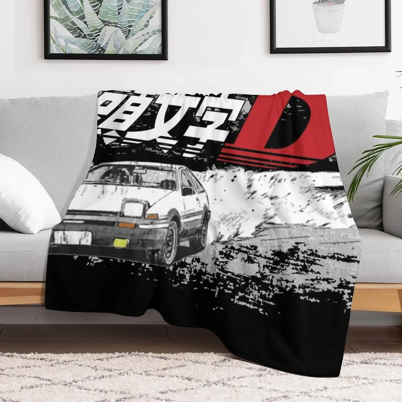 Initial D Deep Forest Drifting AE86 Takumi Raceway Throw Blanket blankets ands Stuffeds Softest Blankets