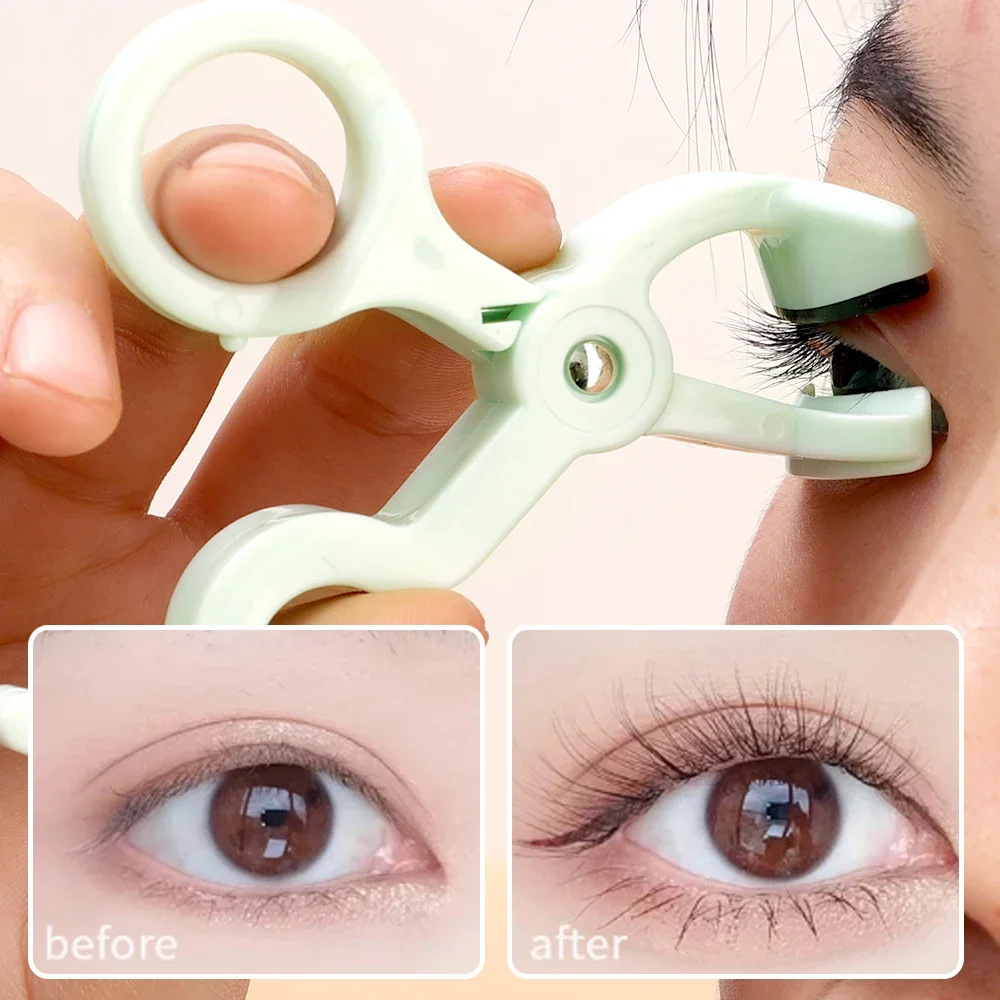 Wide Angle Eyelash Curler Professional Natural Handle Curling Tools for Women Mini Portable Cute Eyelash Curler Eye Makeup Tools